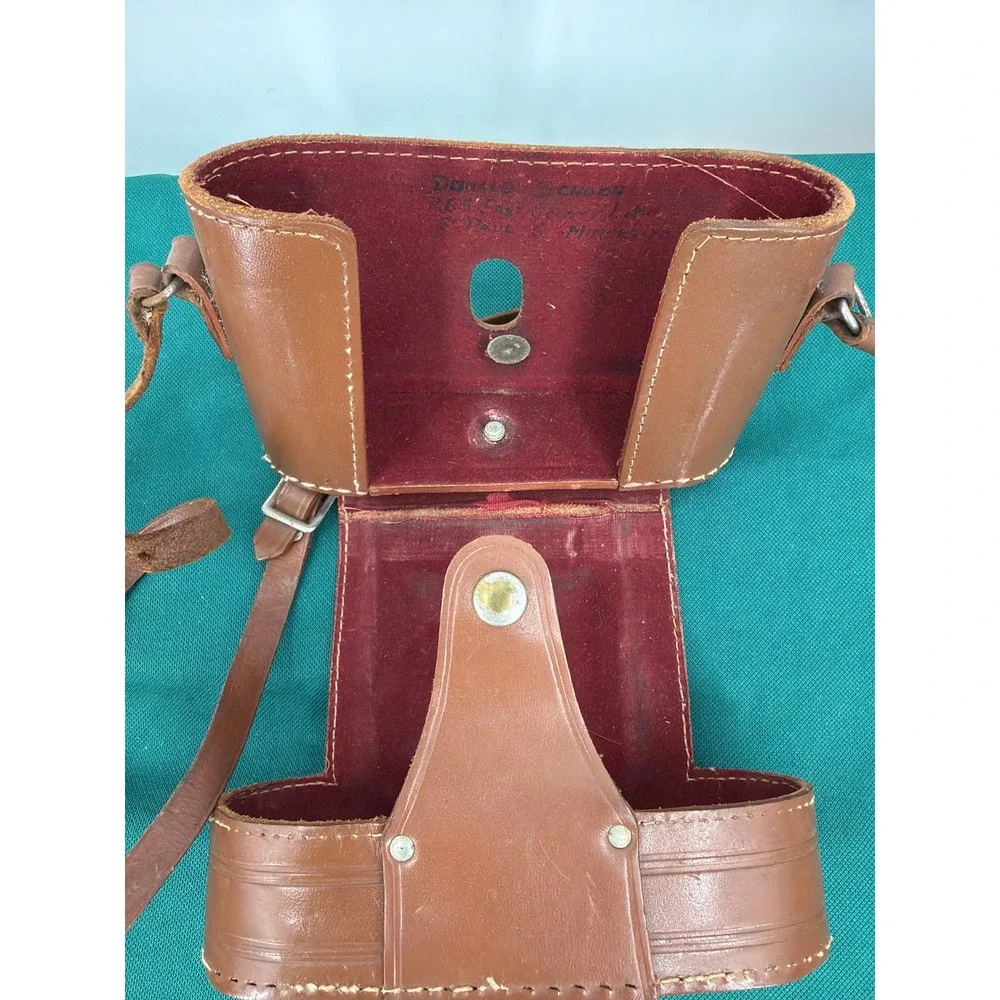 Vintage Ansco Speedex Special R Brown Leather Camera Case and Strap Cowhide USA